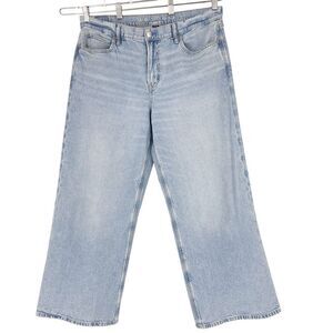 American Eagle Women’s 10 Low‎ Rise Ultra Wide Leg Jeans Light Wash Denim